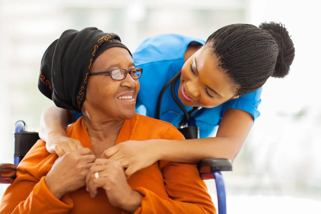 Professional caregiver providing home care services in North Carolina